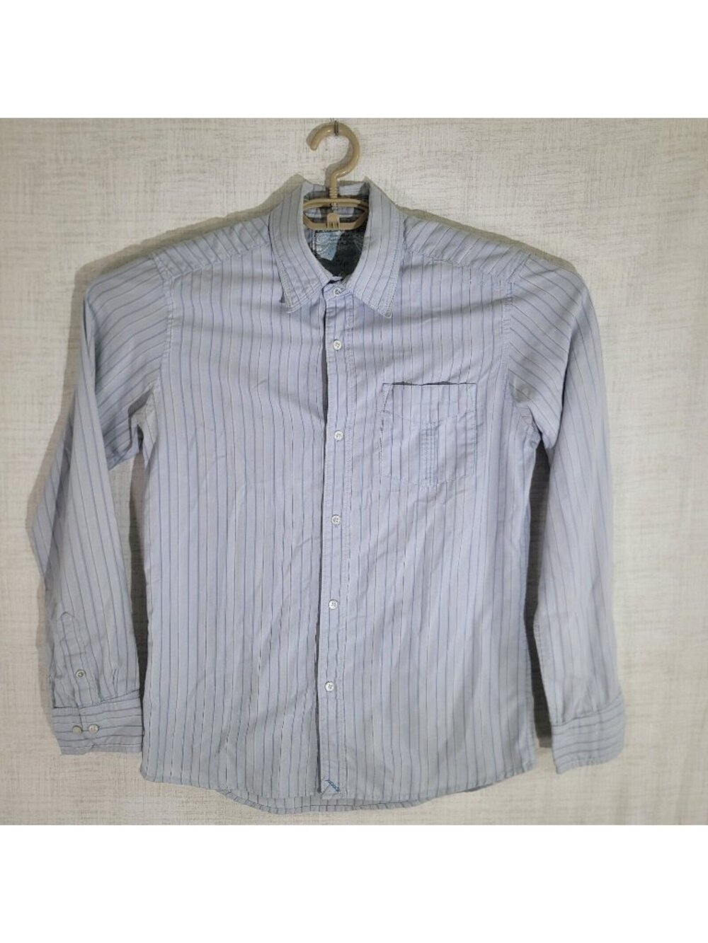 Quicksilver Button Up Shirt Mens S White Long Sleeve Cotton Top Pocket